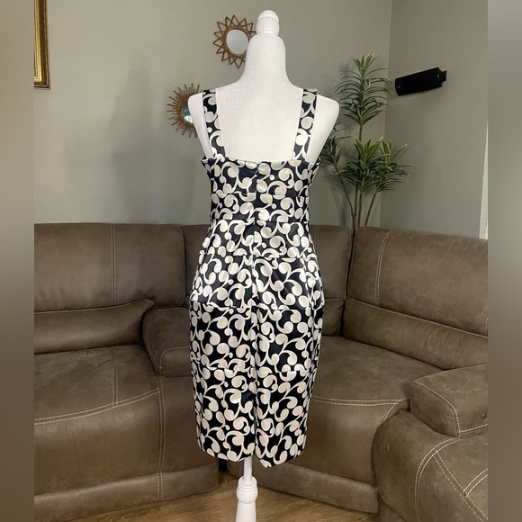 GORGEOUS London Times Black White Satin Bodycon Dress Sz 8 - Picture 5 of 11